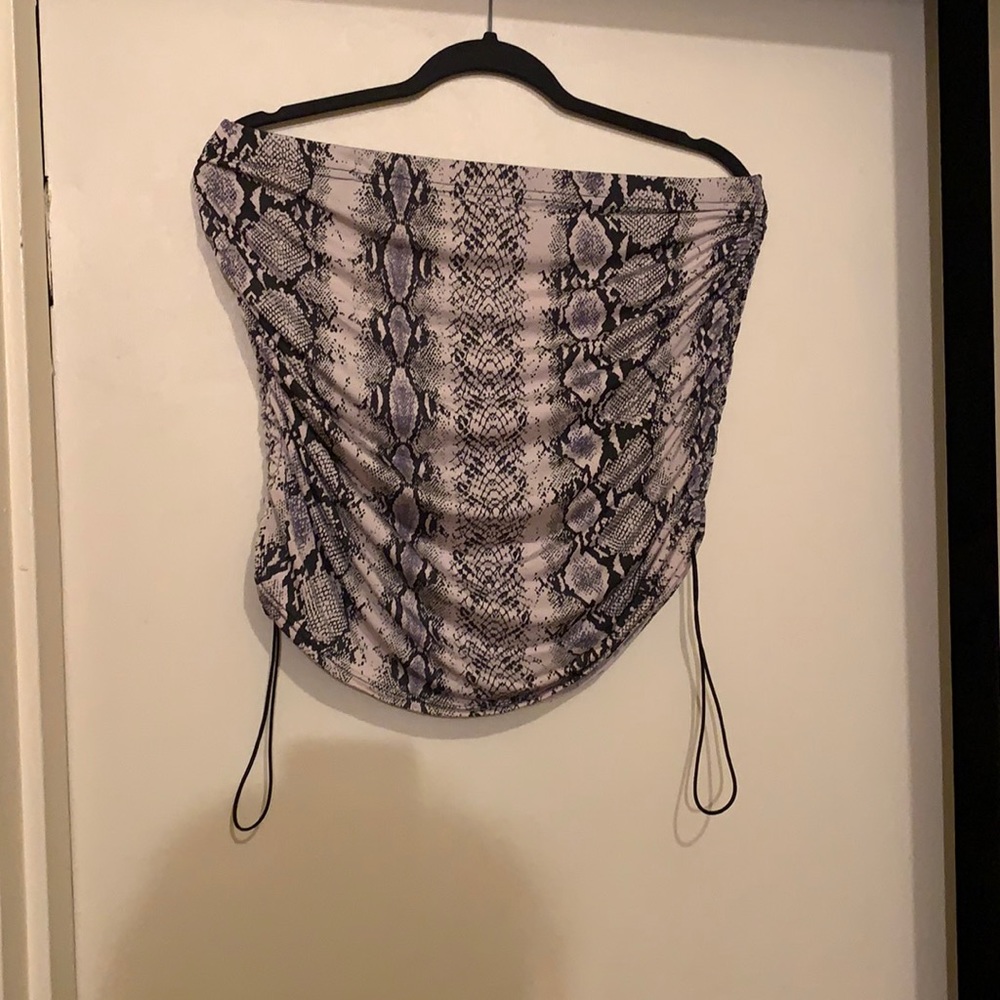 Snake print mini skirt